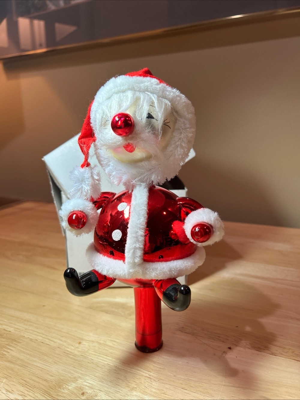 Blown Glass Soffieria De Carlini Santa Christmas Tree Topper Italy Ornament 10”